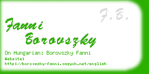 fanni borovszky business card